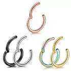 Surgical Steel Nose Ring Hinged Clicker Rings Hoop Ear Lip Nose Rings Thin 20G