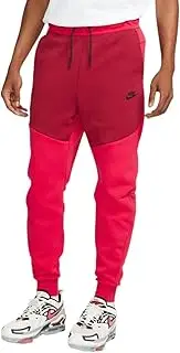 [Nike] Sportswear Men's Tech Fleece Joggers Pants (Very Berry/Pomegranate/Black, Small)