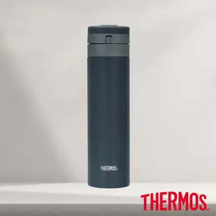 THERMOS膳魔師 不鏽鋼超輕量自動上鎖真空保溫瓶450ml-芝麻灰(JNS-454-DGY)