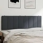 Dark Grey Headboard Cushion, Soft and Supportive Bed Rest Reading Pillows for Sitting in Bed, 152 cm, Queen Velvet