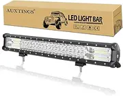 AUXTINGS 57 cm 22 inch 324W Triple Row Led Work Light Bar Spot Flood Combo Beam DC 12V 24V 6000k for Truck Offroad Car ATV SUV 4X4 Boat Offroad Vehicles Utvs
