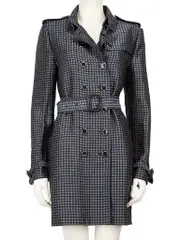 Check Double Breasted Trench Coat