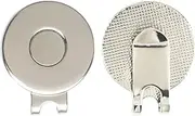 Magnetic Golf Hat Clips, 2PCS Alloy Golf Ball Aiming Marker Golf Bag Cap Belt Accessories (Silver)
