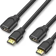 [2 Pack] T Tersely HDMI Extension Cable 1m 4K@60Hz HDMI Extender Cable Male to Female HDMI Cord for TV Stick Chromecast Roku Stick Media Dongle Xbox One X Xbox One S 360 PS5 PS4 Laptop PC and Switch
