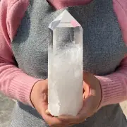 2.44LB Natural clear quartz obelisk crystal tower wand point healing G5141