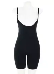 Spanx JS1610 Womens Black Power Series Open Bust Midthigh Bodysuit Size XL