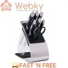 Scanpan Classic 8 Piece Eclipse Knife Block Set Stainless Steel Kitchen Knives