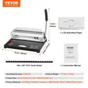 Binding Machine Comb Binding Machine 21Holes Binding 450 Sheets Book Binder Mach