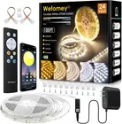 White LED Strip Lights, 100Ft Dimmable Bright 24V Led Tape Light with Remote and