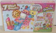 NEW Shopkins 7 Wooden Puzzles & Storage Box