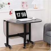 Folding Table Dining, Wood Extendable Kitchen Table, Extendable Butterfly Table, Adjustable Moveable Kitchen Desk Table Wheels for Small Space
