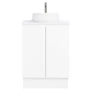 CIBO 600mm White Nordic Full Height Bathroom Vanity With Pod White Matte Basin