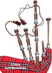 McWilliams BAGPIPE, PROFESSIONAL SCOTTISH HIGHLAND BAGPIPE FNS MOUNTS ROYAL STEWART TARTAN AND BAG