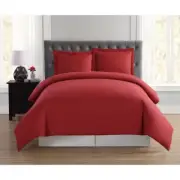 Truly Soft Everyday Red Full/Queen Duvet Set Polyester Bedding Sham Cover