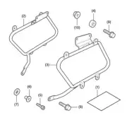 GENUINE HONDA VALKYRIE SADDLEBAG STAY KIT - 08L75-MJR-670