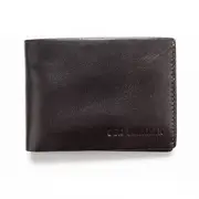 Ben Sherman Men's Leather Trifold Wallet Money Holder w/ ID Window Dark Brown