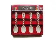 Nordic Elf Spoons Snowman Stoneware Christmas Holiday Set of 4 - Hot Chocolate
