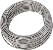 Wire Rope Kit, Clothes Line Outdoors, 66ft Multi-Use Wire Rope for Grape Vines, Clothesline Wire, Curtain Wire, 3mm Diameter