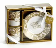 Mr & Mrs Espresso Cup Set in Gold (Set of 2)