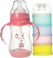 Infant Bottle Set 2 Pack Wide Mouth Pp Dispenser Container Dispenser Baby Feeding Bottle Newborn Bottle Formula Dispenser Box