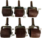 BED FRAME LOCKING CASTER WHEELS & PLASTIC SOCKET INSERTS , SET OF 6