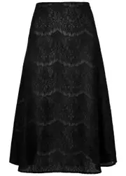 A.W.A.K.E Mode Lace Midi Skirt - Black - 44 (UK16 / XL) 44 (UK16 / XL)