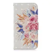 3D Painting Pattern Coloured Drawing Horizontal Flip Pu Leather Case With Holder and Card Slots and Wallet For Iphone X / Xs(Sun Flower)