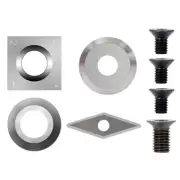 8pcs Carbide Cutters Inserts Set Round/ Square/Diamond for Wood Lathe Turning
