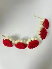 Handcrafted Red Rose Gulab Mogra Jasmine Bun Hair Accessory Gajra Indian Flower
