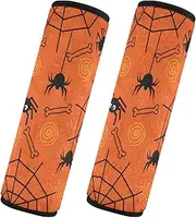Car Seat Belt Covers 2 Pcs Soft Car Safety Seat Belt Strap Shoulder Pad Backpack Shoulder Strap Pad Cover Car Accessories for Adults Child Kids M Halloween Pattern for Party Decoration