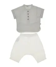 Il Gufo Striped Crewneck Tracksuit Set 4Y,36M,24M White