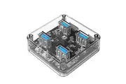 Orico MH4UC-C3-10-CR-BP USB-C to 4x USB-A 5Gbps Transparent HUB - with USB-C to