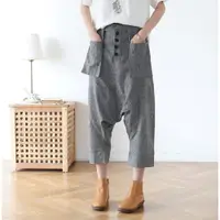 在飛比找ETMall東森購物網優惠-原創設計小清新七分褲高腰文藝
