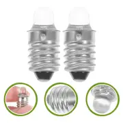 2 Pcs Socket Two 3v Flashlight Bulb High Grade Material Small