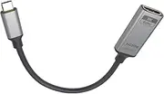 PremiumCord 8K USB-C to HDMI Adapter M/F, HDMI 2.1, UHD 8K 4320p 60Hz, 4K 2160p 144Hz, HDR10+, HDCP 2.3, 48 Gbps, Aluminium Housing, Space Grey, 20 cm