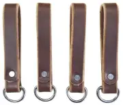 4Pk Heavy Duty Leather Tool Belt Strap Connectors Suspender Loop Hook Attachment