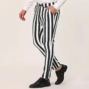 Men's Trousers Chinos Chino Pants Pencil Pants Jogger Pants Pocket Stripe Graphic Prints Comfort Soft Office Business Fashion Designer Black Yellow