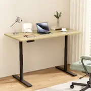 Electric Standing Desk Height Adjustable Sit Stand Desks Black Oak 140cm