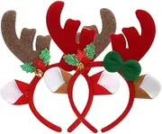 [JOINPAYA] 2pcs Antler Headband Reindeer Plush Toy Christmas Reindeer Antlers Hairband Christmas Costume Headband