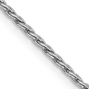 14K White Gold 18 Inch 1.25mm Round Parisian Wheat With Lobster Clasp Chain