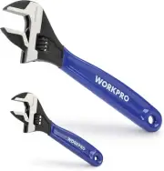 WORKPRO 2-piece Adjustable Wrench Set, 6-Inch & 10-Inch 6 & 10 inch, Blue