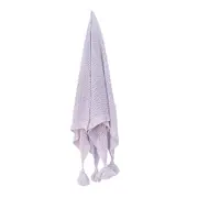 Maine & Crawford Barnes 152x127cm Chunky Knit Throw Blanket w/ Tassels Lilac
