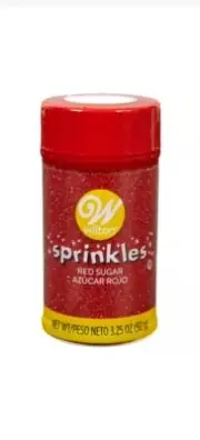 Wilton Red Sugar Sprinkles 3.25 oz Great for Cookie Topping Baking Holiday