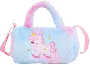 [Generic] Plush Unicorn Handbag for Girls, princess fashion bag，Pink and Blue Tie-Dye,unicorn fashion shoulder bag，Fuzzy Crossbody Purse with Adjustable Strap，fashionable and versatile