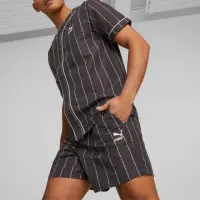 在飛比找momo購物網優惠-【PUMA】男 短袖 棒球襯衫 直條紋 E.SO瘦子 廣告款