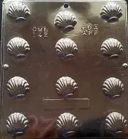 Bite-Sized Scallop Shell 1.25" Chocolate Plastic Candy Soap Mold CML 142