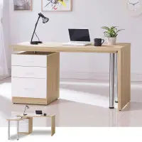 在飛比找博客來優惠-《Homelike》蘿瑪4.8尺旋轉功能桌(原木+白色)
