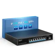 8 Port 2.5G PoE Switch Unmanaged with 8 x 2.5Gb Base-T PoE+@120W + 10G SFP Up...