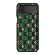 Galaxy Z Flip4 Impact Hinge Case Floral Checkerboard By Poppy Almond