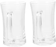 Set of 2 Large Glass Beer Mugs Handles 300ml Dishwasher Safe Odorless Heat Resistant